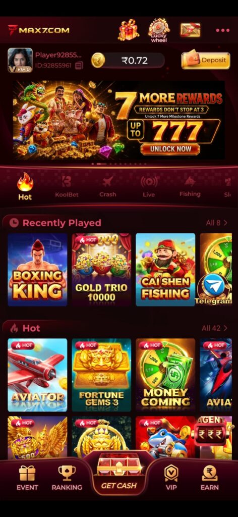 Max 7 App Download and max7 game play